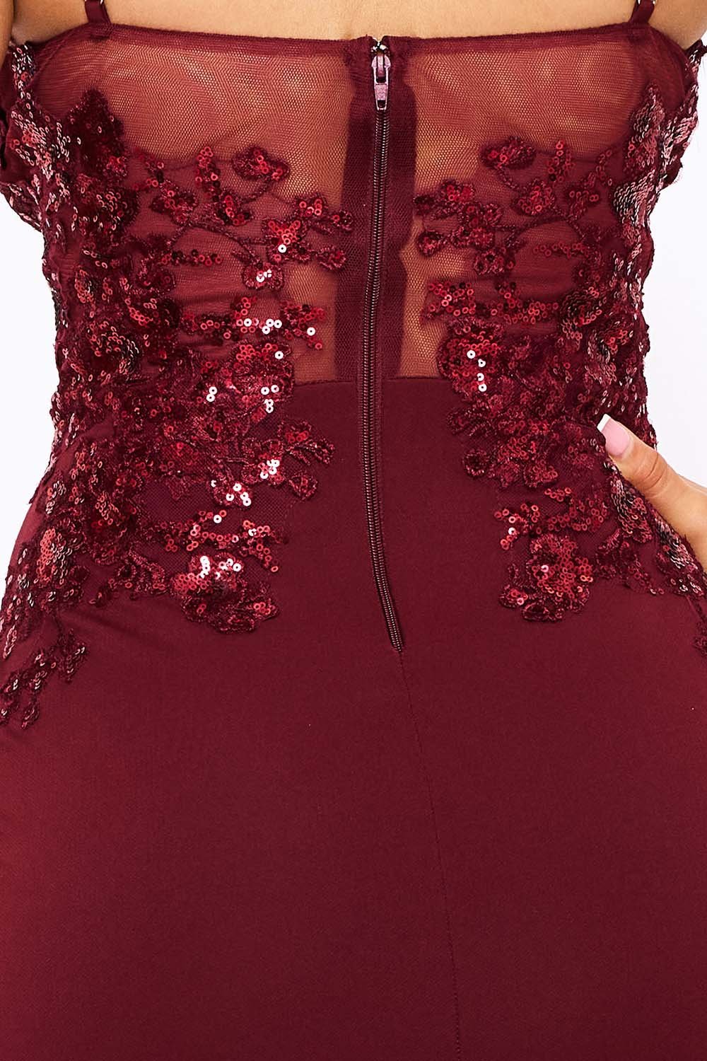 SDM1622AP - LACE CORSET BODICE CONTRAST MAXI DRESS - Image 12
