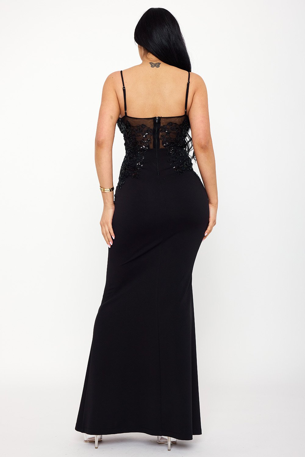 SDM1622AP - LACE CORSET BODICE CONTRAST MAXI DRESS - Image 2