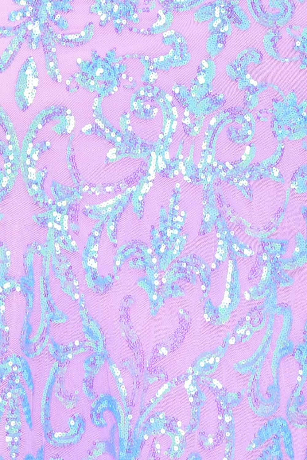SDM1653JP - SEQUIN SCROLL PATTERN ON MESH MAXI DRESS - Image 9