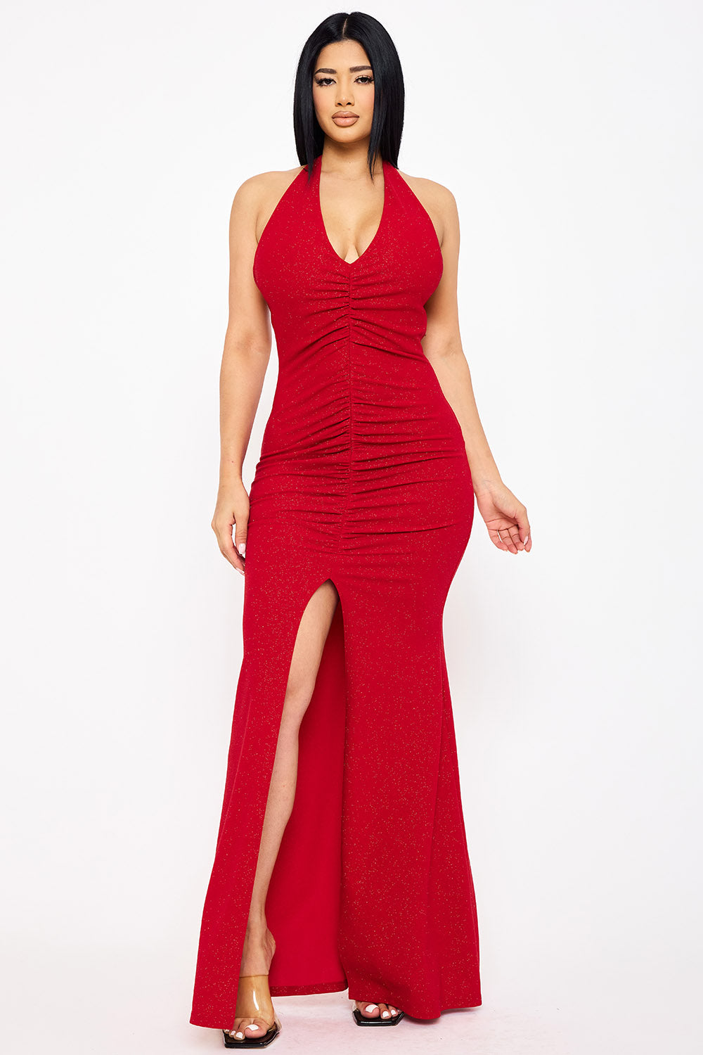 SDM1741JP - GLITTER HALTER NECK MAXI DRESS - Image 12