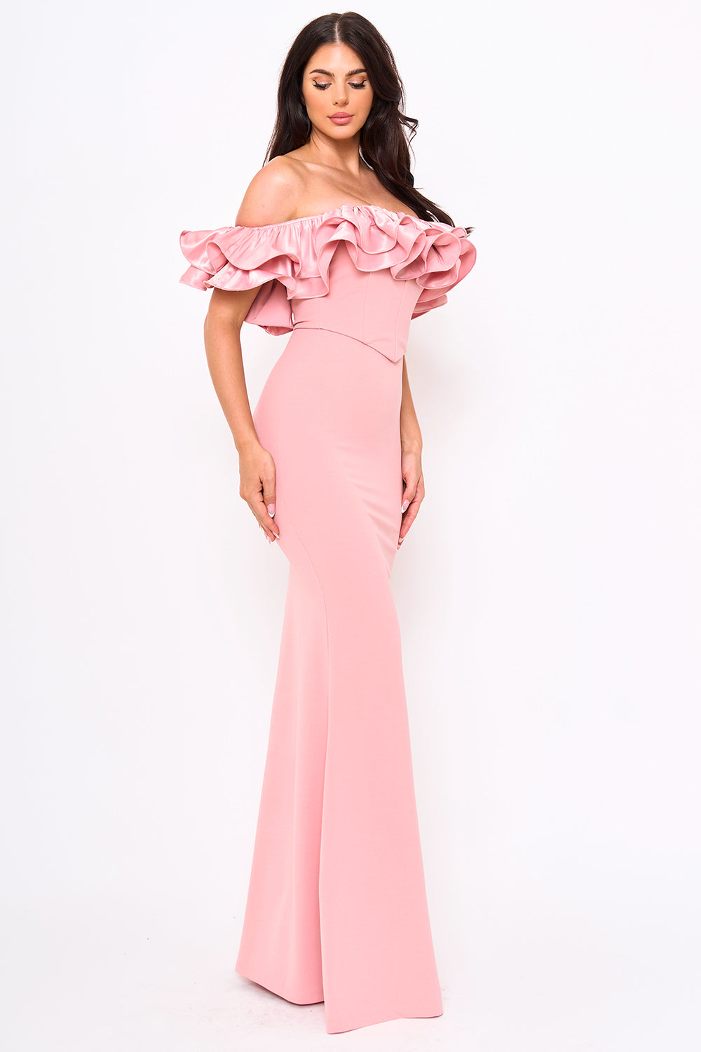 SDM1792JP - RUFFLE OFF THE SHOULDER MAXI DRESS - Image 14