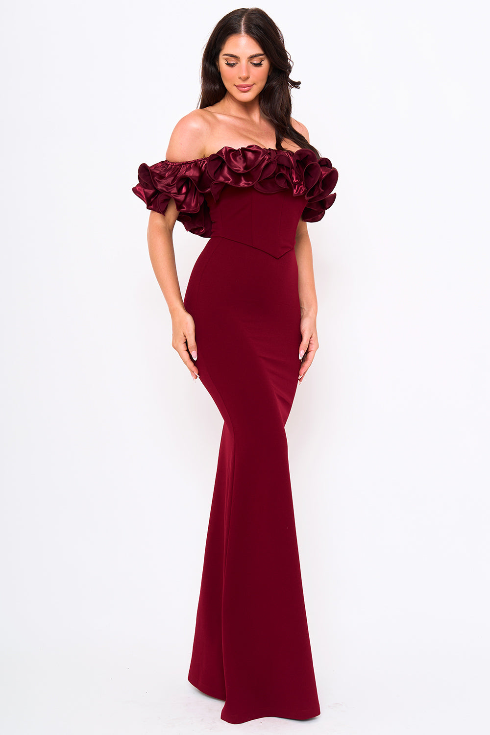 SDM1792JP - RUFFLE OFF THE SHOULDER MAXI DRESS - Image 10