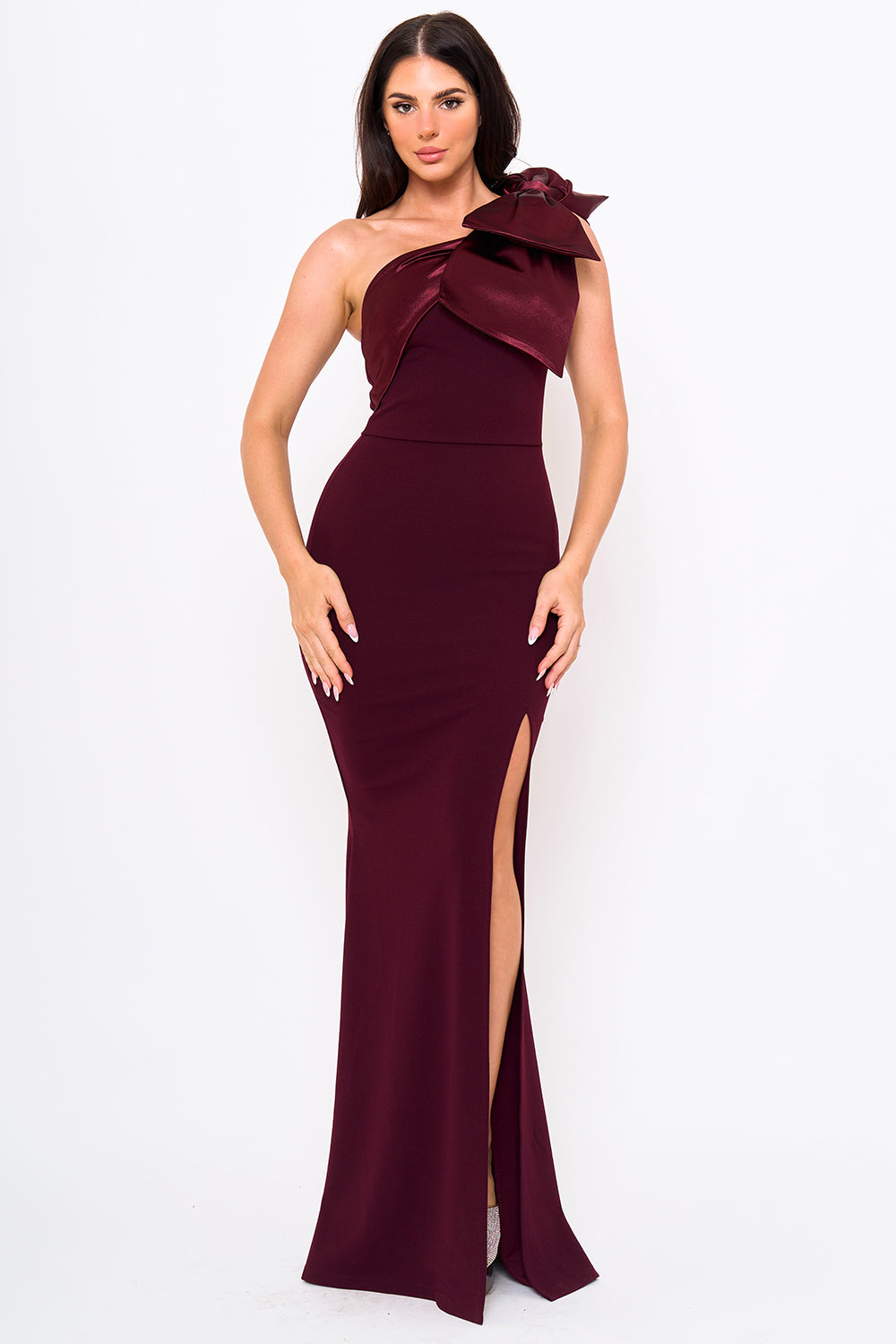 SDM1817JP - TECHNO CREPE AND SATIN MAXI DRESS - Image 9