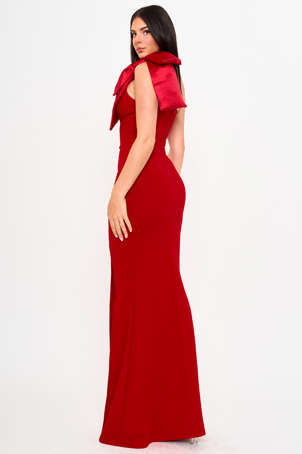 SDM1817JP - TECHNO CREPE AND SATIN MAXI DRESS - Image 6