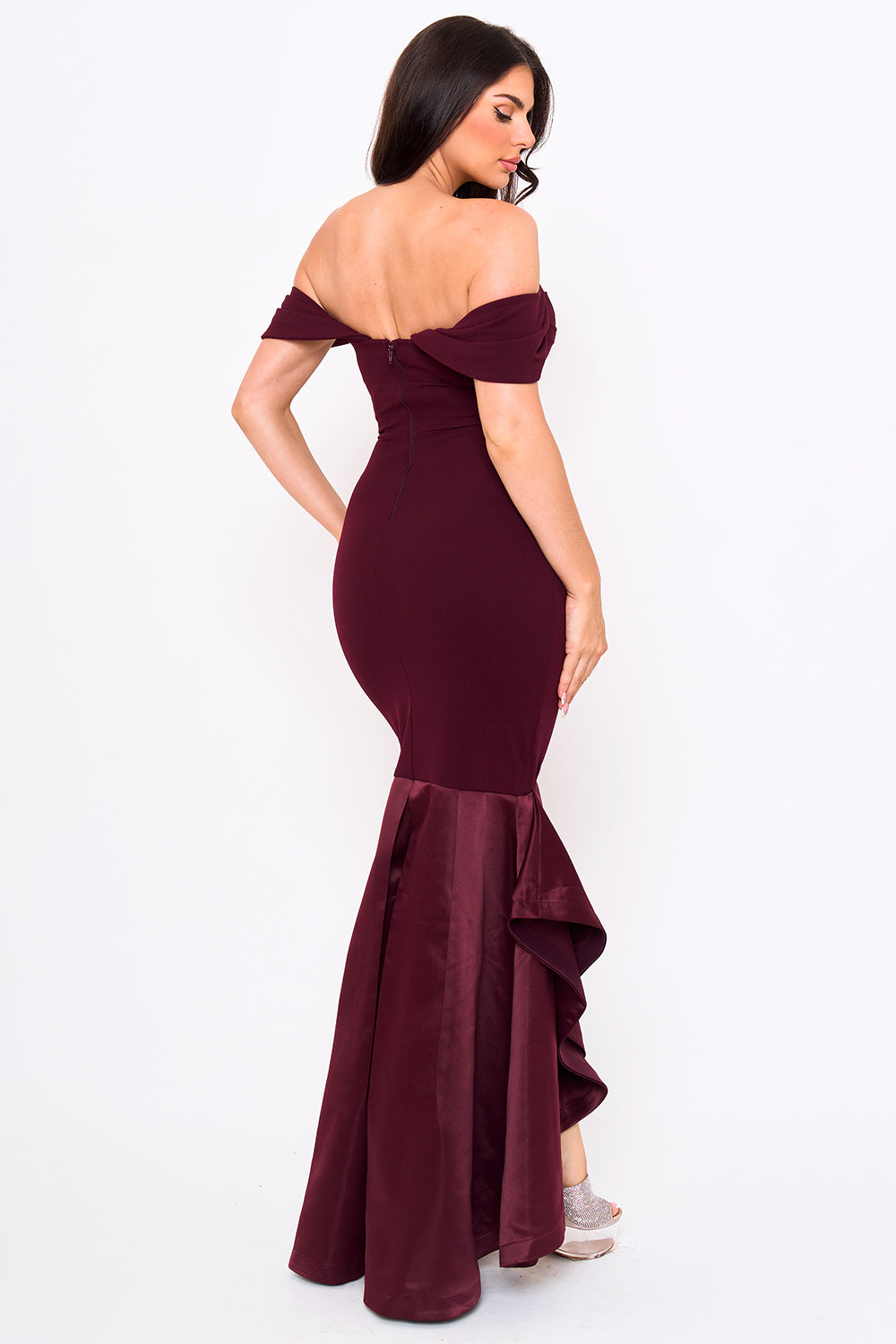 SDM1827JP - SATIN CONTRAST BOTTOM MERMAID MAXI DRESS - Image 13