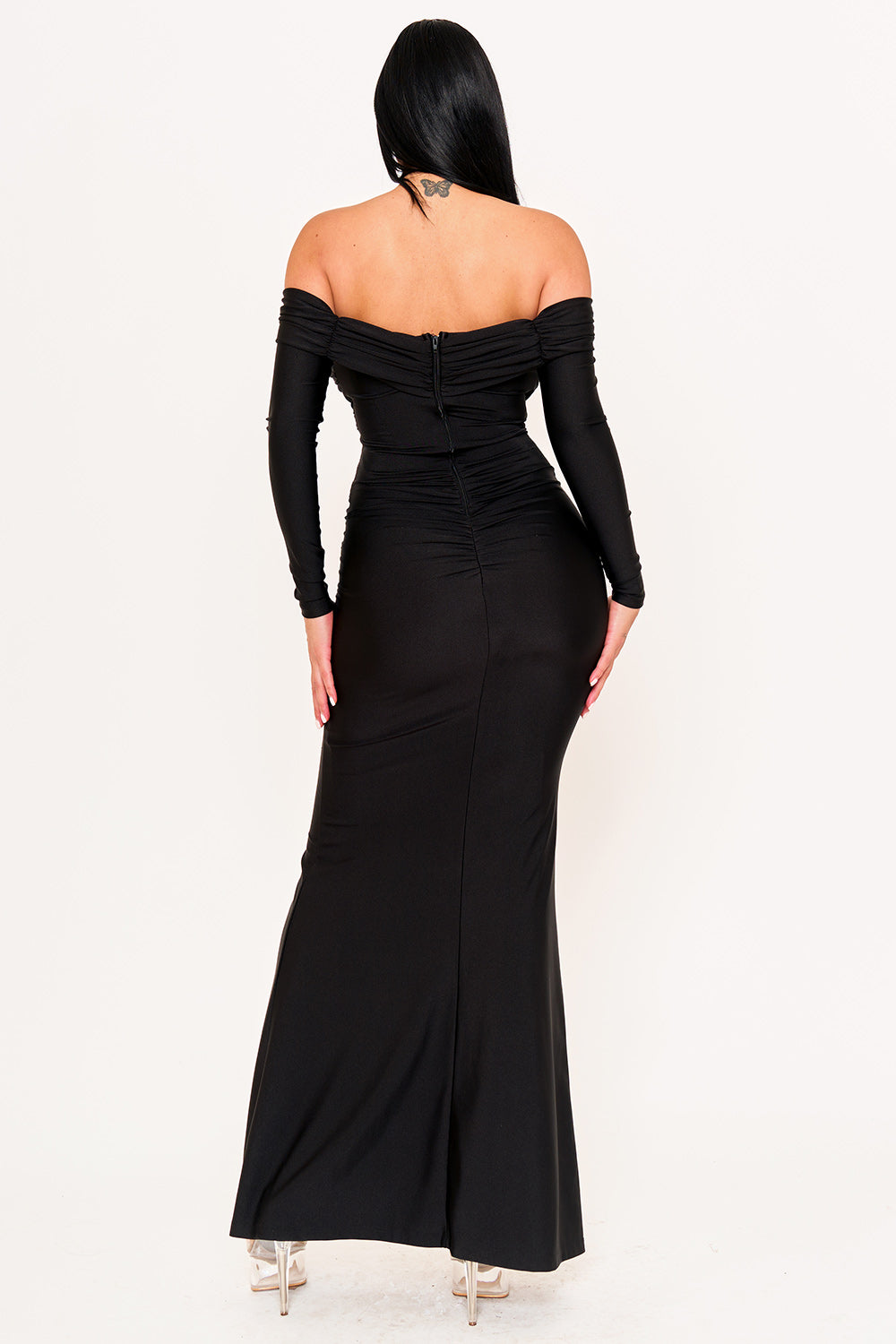 SDM2015HP - PLEATED SATIN MERMAID MAXI DRESS - Image 14