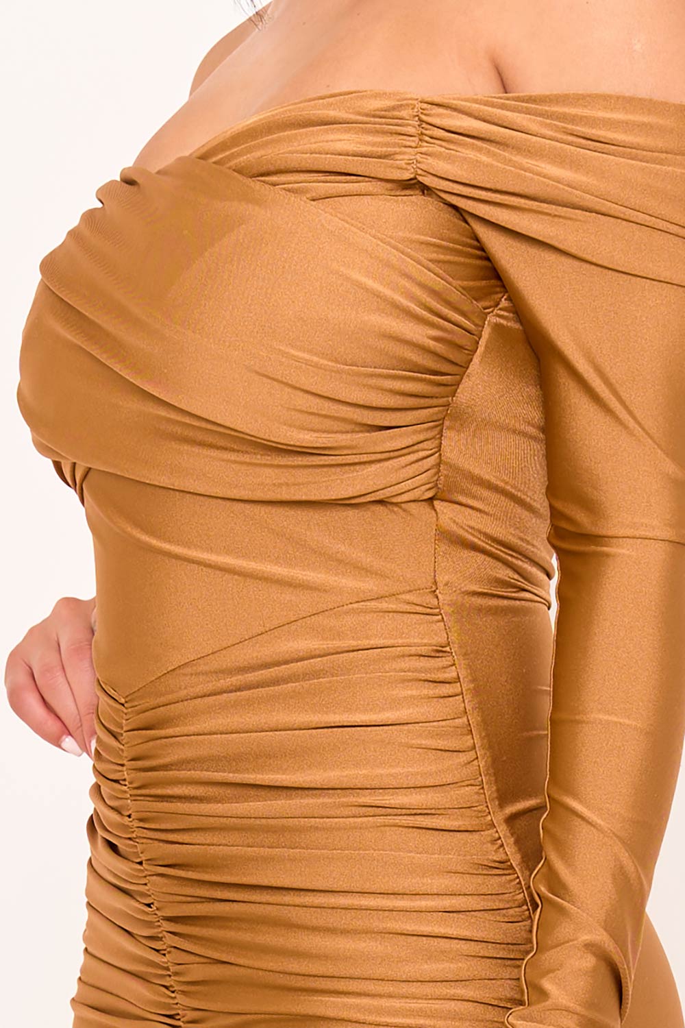 SDM2015HP - PLEATED SATIN MERMAID MAXI DRESS - Image 7