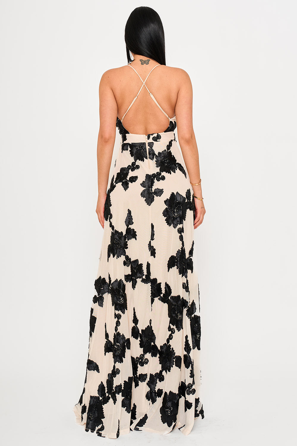 SDM2150JP - MESH TAPE FLORAL PATTERNED MAXI DRESS - Image 10