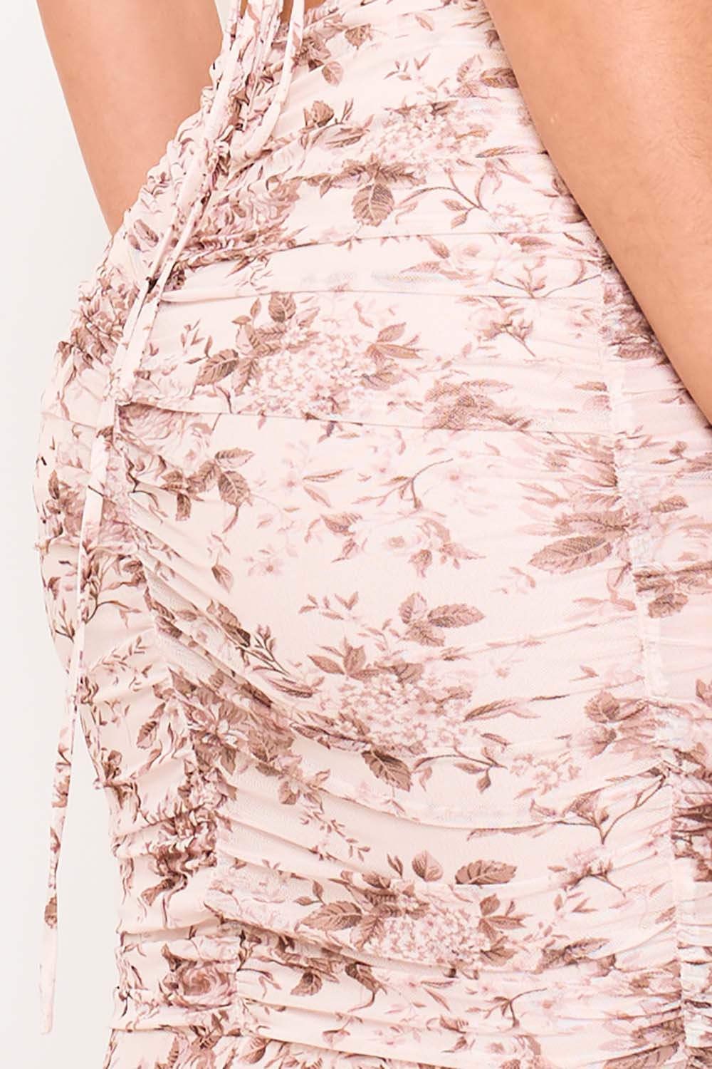SDM2242SP - FLORAL PRINT PLEATED MERMAID MAXI DRESS - Image 6