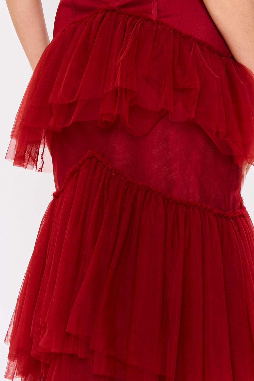 SDM2244SP - LAYERED MESH RUFFLED MERMAID MAXI DRESS - Image 5