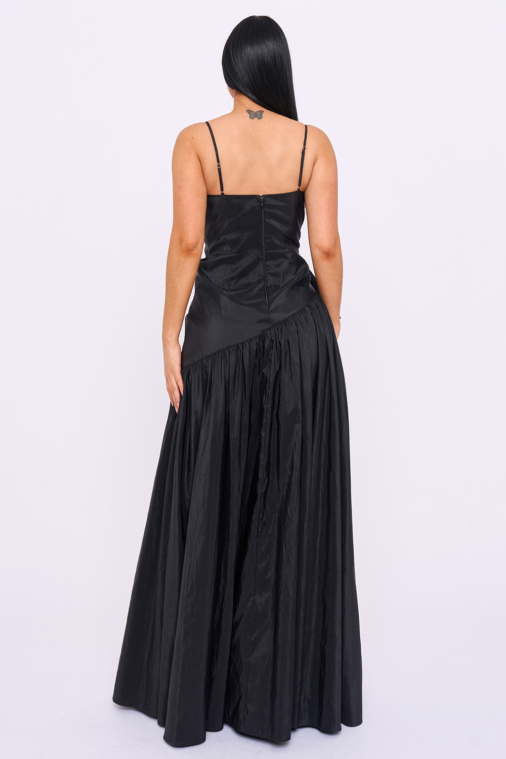 SDM2284HP - TAFFETA BOW ON THE WAIST A-LINE MAXI DRESS - Image 10
