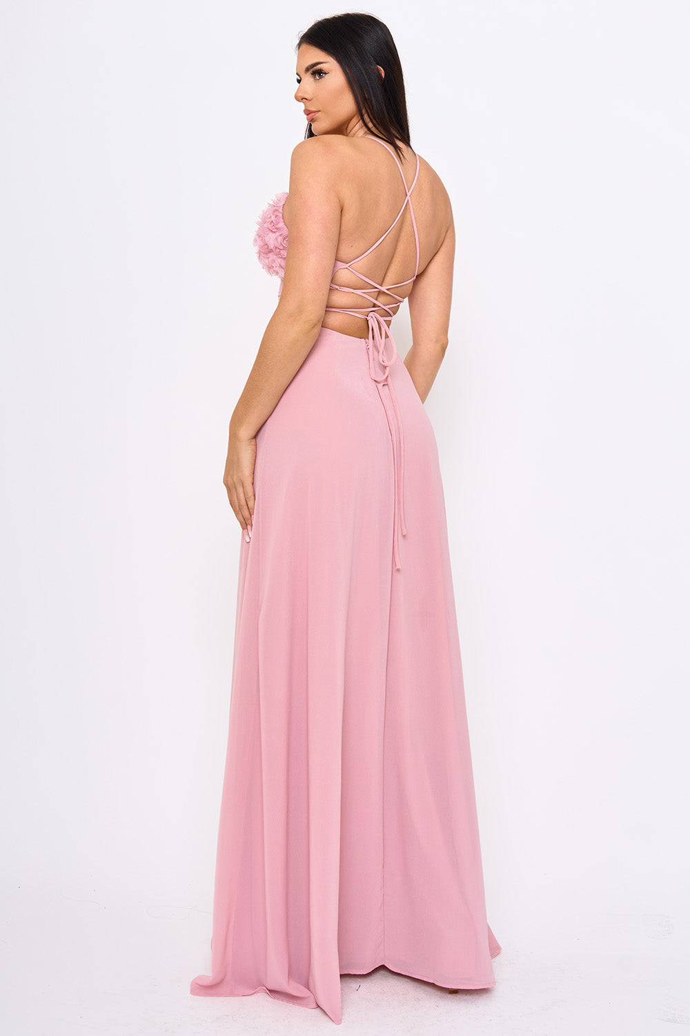 SDM2289JP - FLOWER CHIFFON APPLIQUE ON BUST MAXI DRESS - Image 15